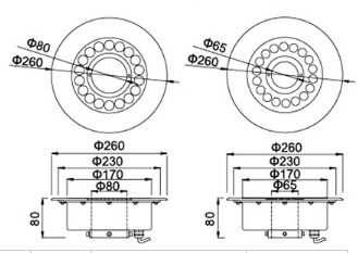 ����������� ������������ ��� ���������� �������� IP68 / 260AquaGMK- 18W / 24W / 54W(RGB
